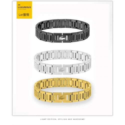 Lacoste Metal Link Bracelet Stylish Accessory Black White and Gold