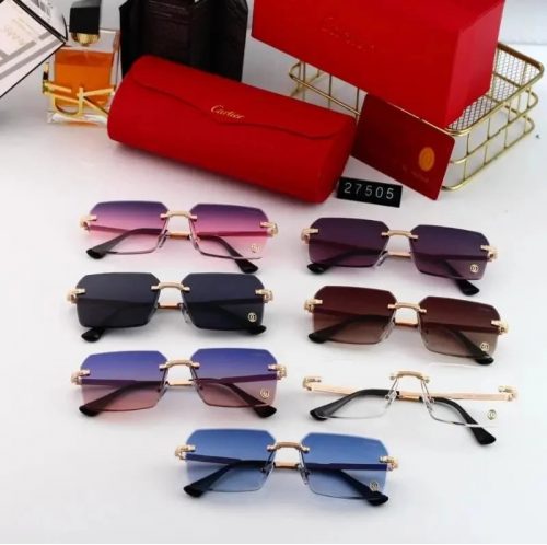 Cartier Premiere de Cartier Rimless Sunglasses Gradient Lenses Multicolor