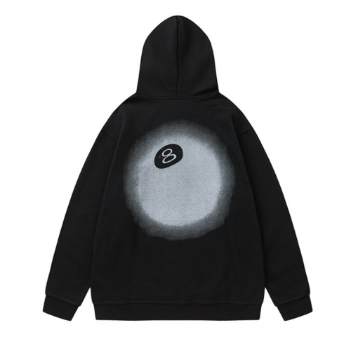 8ight Spray Paint Hoodie Casual Pullover Black