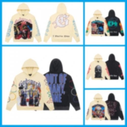 Cactus Plant Flea Market CPFM Graphic Hoodie Casual Streetwear Beige and Black