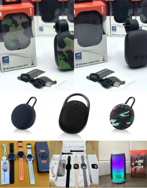Design Wireless Speakers and Smartwatches Portable Tech Accessories Multicolor