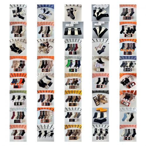 Design Designer Patterned Socks Cotton Casual Socks Multicolor