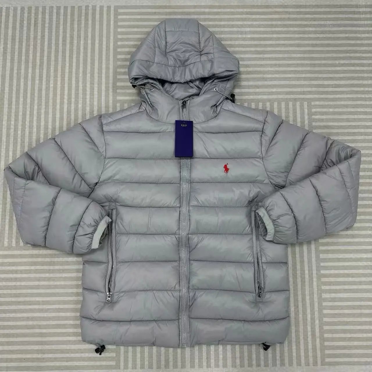 Ralph Lauren刺绣羽绒服-灰色