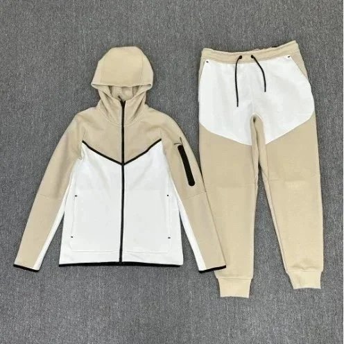 浅卡其拼白套装
