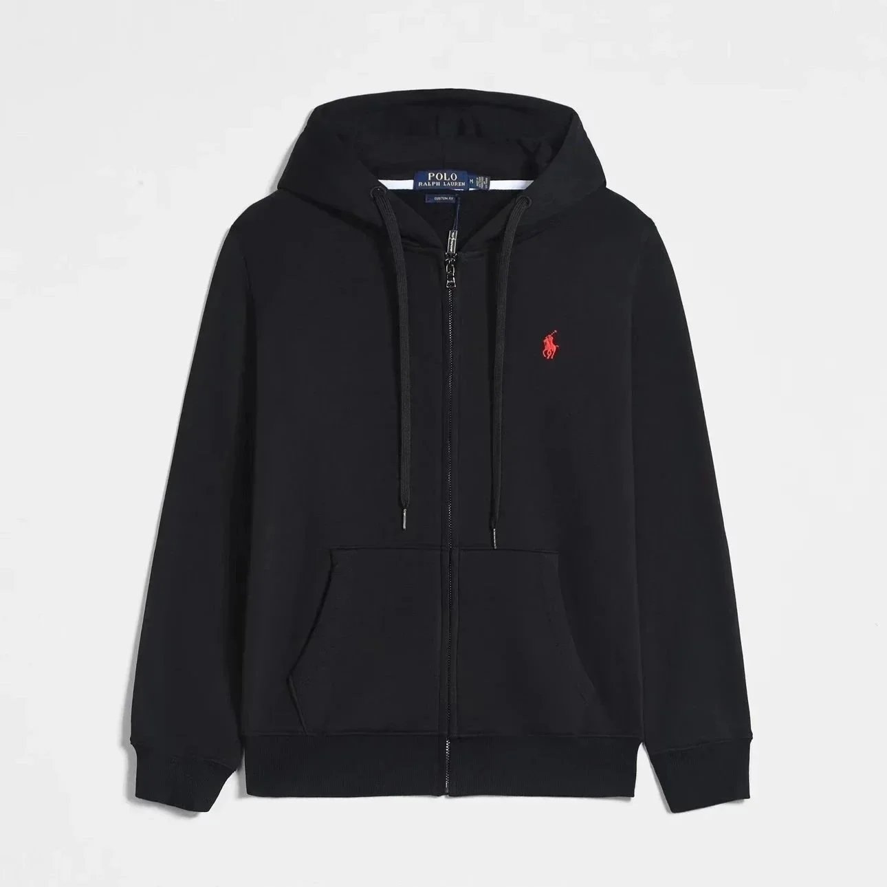Hoodies black (red logo) zipper