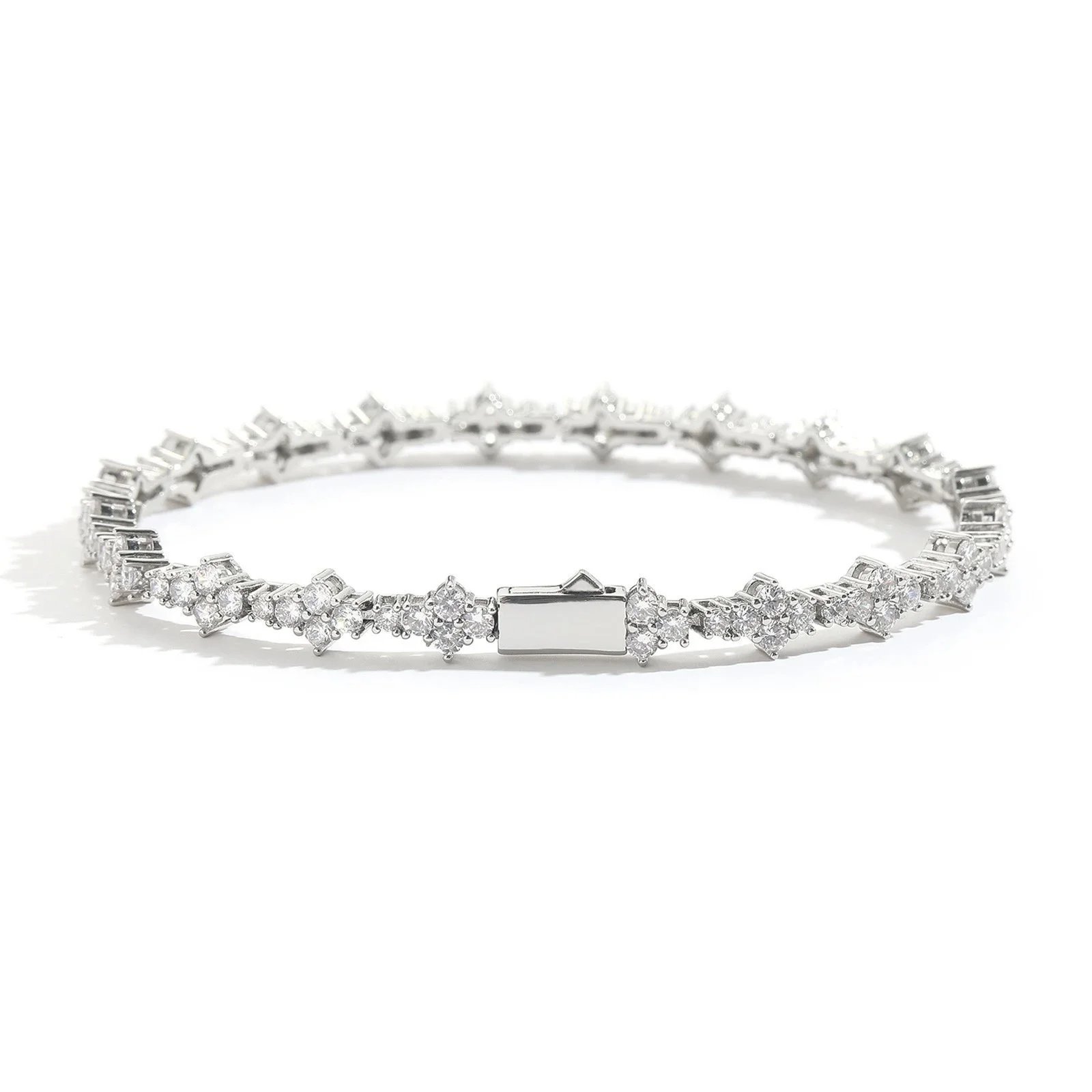 zircon-silver-cross chain