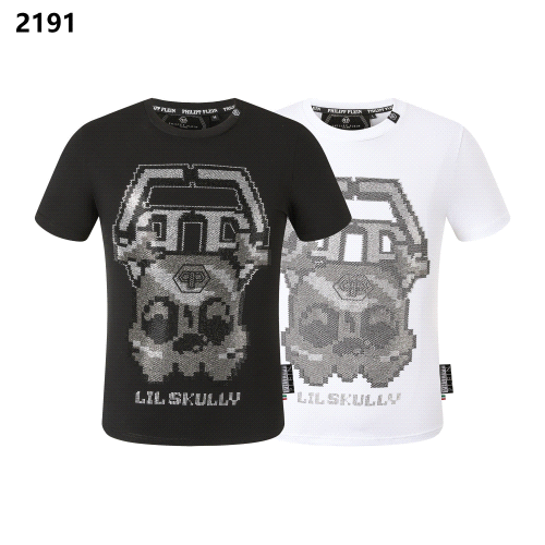 Philipp Plein Lil Skully Graphic Tee T-Shirt Black and White