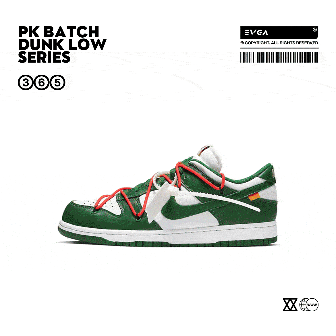 Nike Off-White Dunk Low Lot 2 of 50 Sneakers Green and White