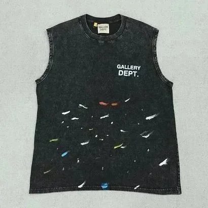 Gallery Dept. Paint Splatter Sleeveless Tank Top Black