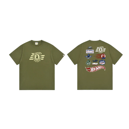 A Bathing Ape BAPE Hot Wheels Graphic Streetwear T-Shirt Olive