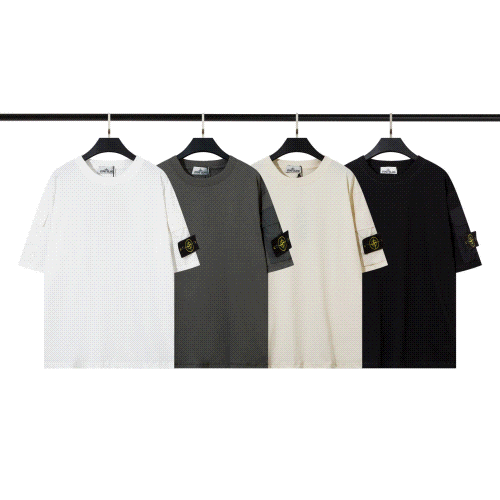 Stone Island Badge Sleeve Cotton T-Shirt Multicolor