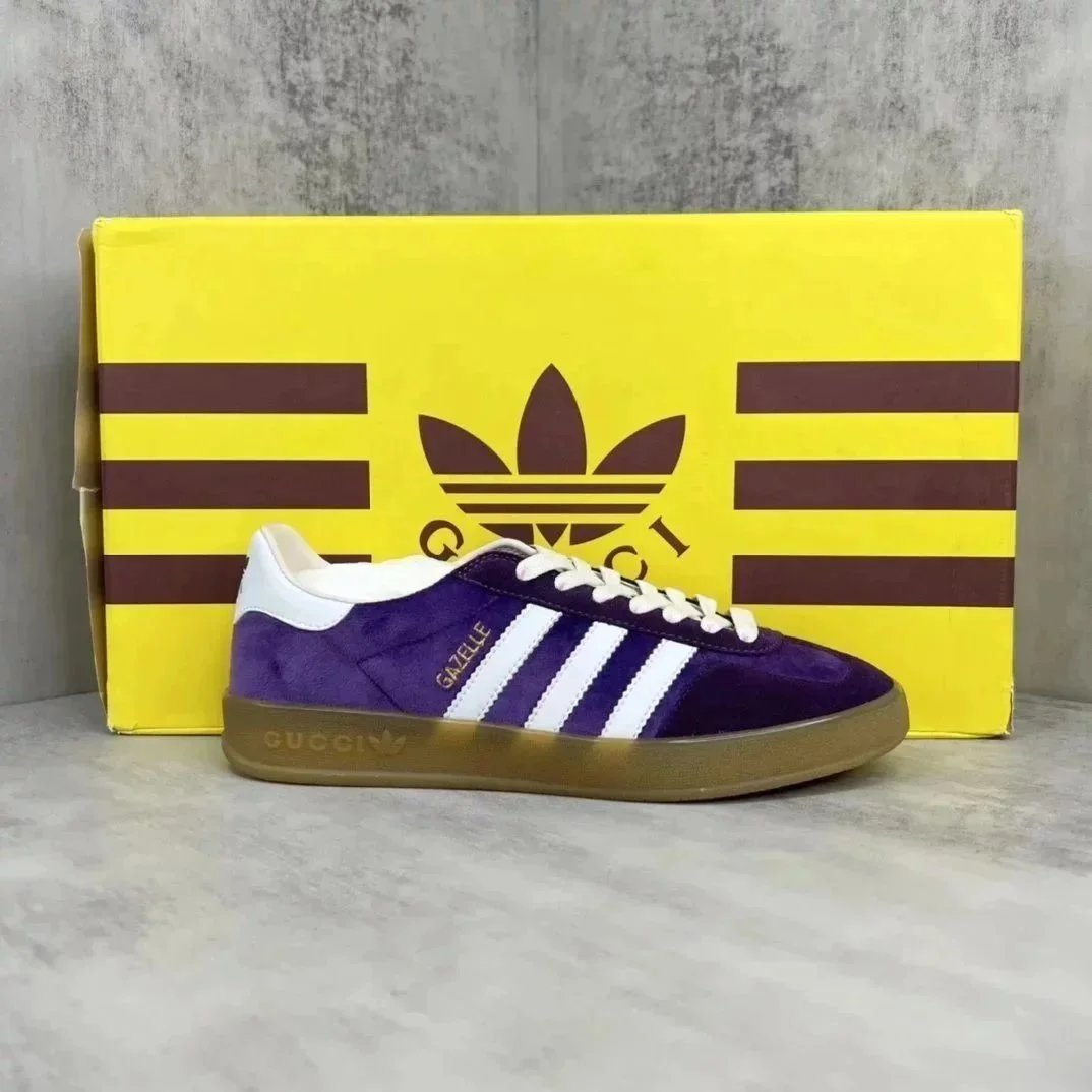 Adidas Gazelle Casual Sneakers Purple and White