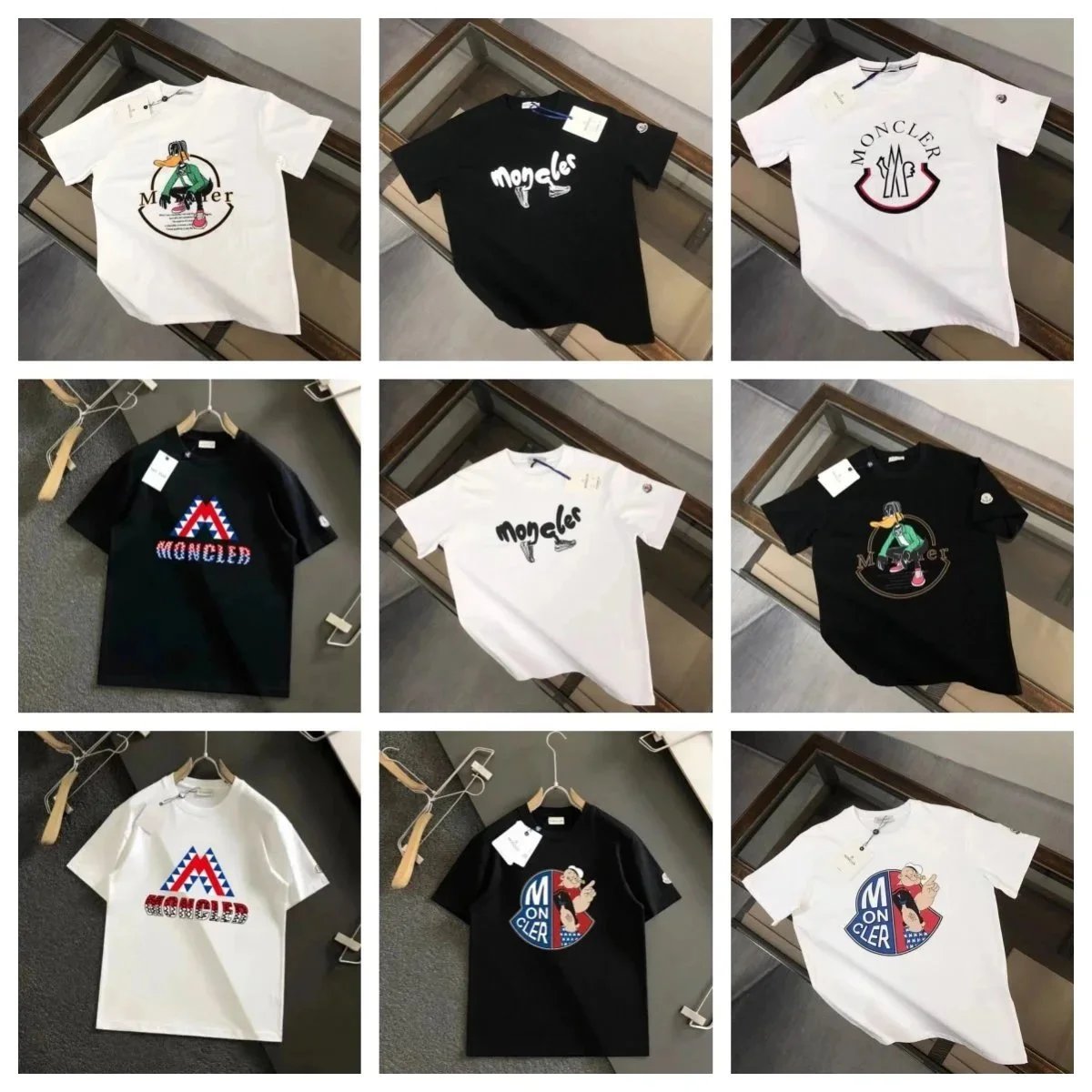 Moncler Graphic Print T-Shirt Casual Cotton Tee Multicolor