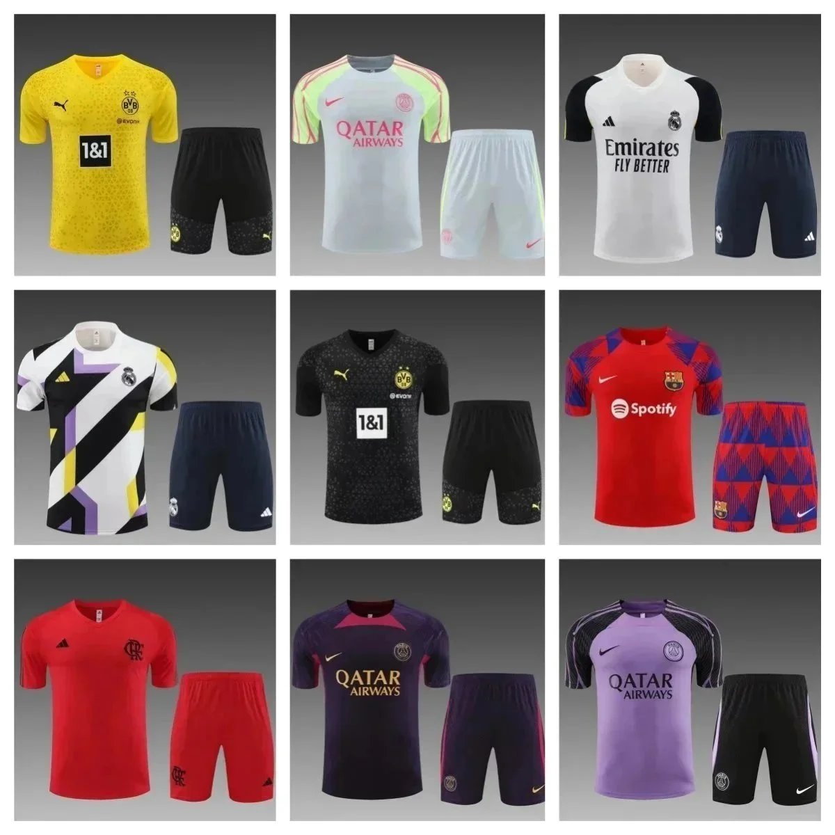 Design Football Jersey Set Various Teams Soccer Jerseys Multicolor