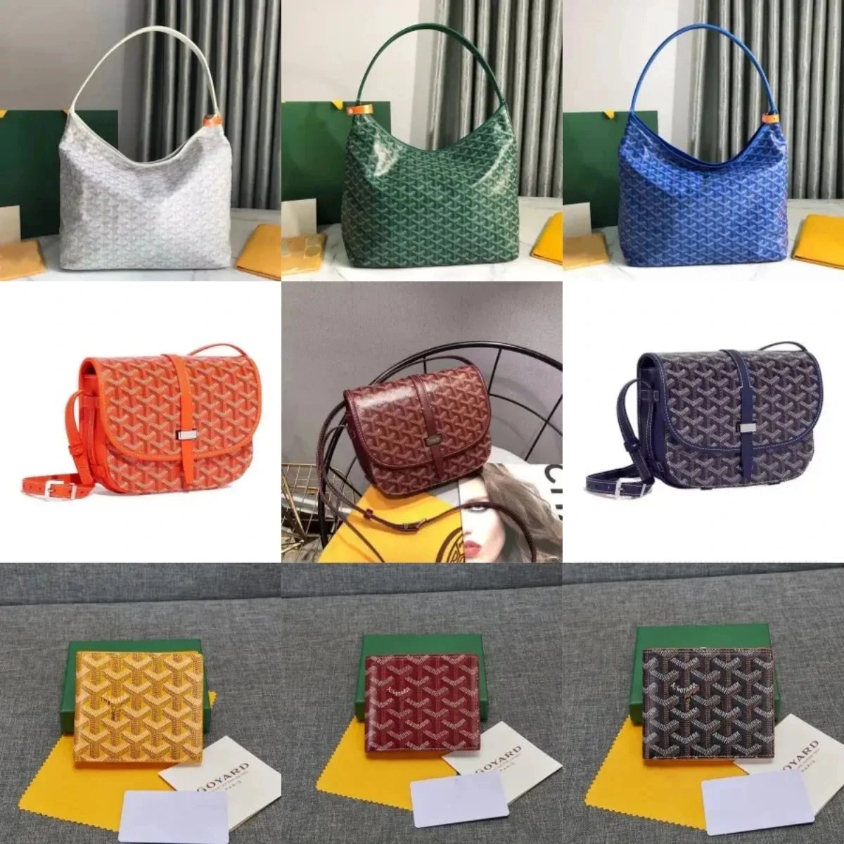Goyard Saint Louis Tote, Saigon Messenger Bag and Wallet Classic Pattern Multicolor