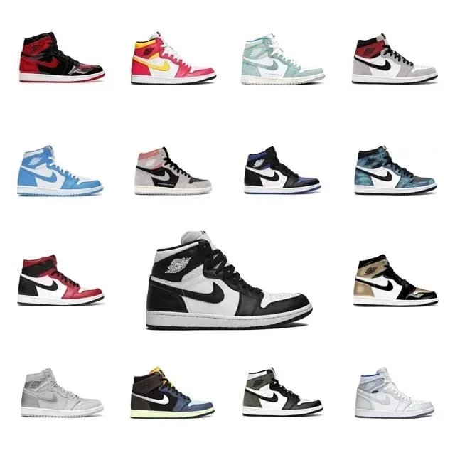 Nike Air Jordan 1 High Top Sneakers Black and White