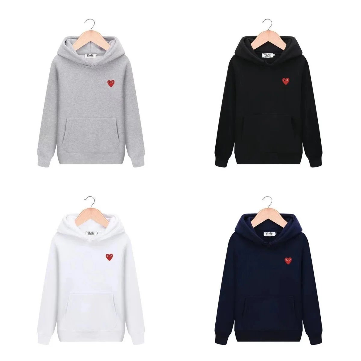Comme des Garçons Play CDG Red Heart Patch Hoodie Casual Sweatshirt Multicolor