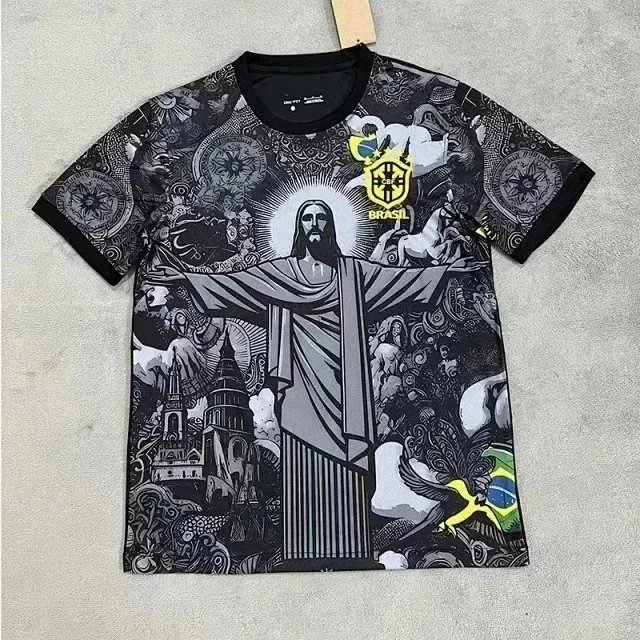 Nike Brazil Graphic Jersey Casual T-Shirt Black