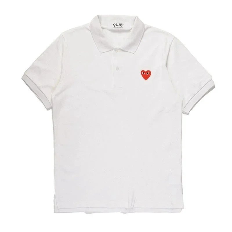 White with a red heart