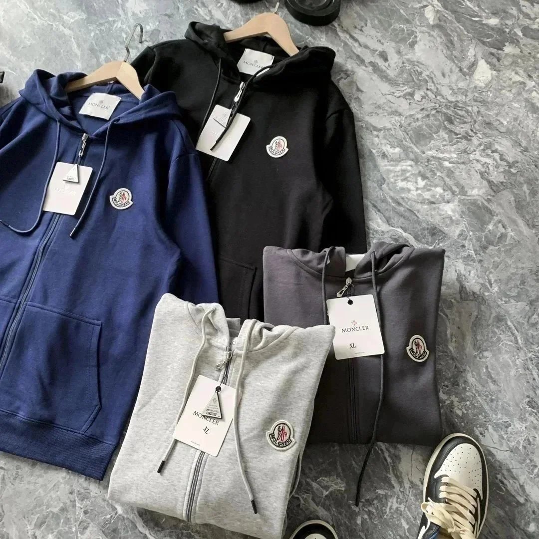 Moncler Zip-Up Hoodie Casual Hoodie Black