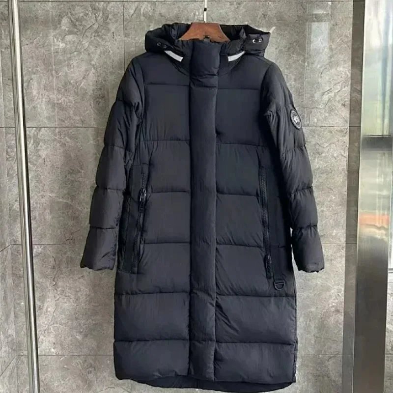 Canada goose长款黑色-灰色袖标 Canada goose长款黑色-灰色袖标